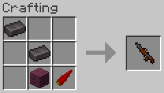 Crafting chili bullet machine gun with crimson planks