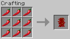 Crafting string of curved chili peppers