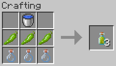 Crafting bottles of green hot chili sauce