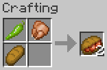 Crafting sandwiches with curved green chili pepper